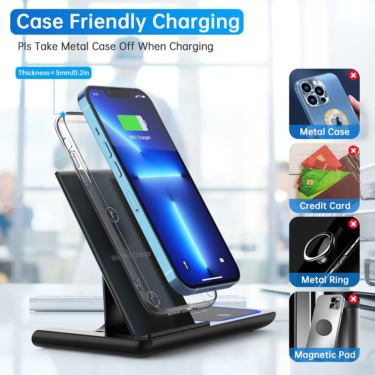 Wireless Charger, 18W Fast Iphone Charging Station 